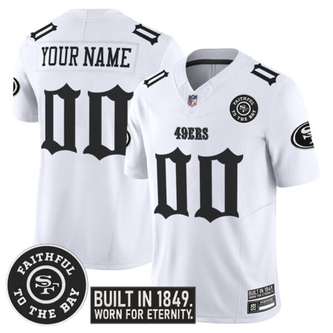 Men's San Francisco 49ers Active Player Custom White F.U.S.E. 'Fog City Gothic Edition' Vapor Limited Stitched Football Jersey